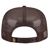 Men's New Era Brown San Diego Padres Retro Satin Script Golfer Adjustable Hat
