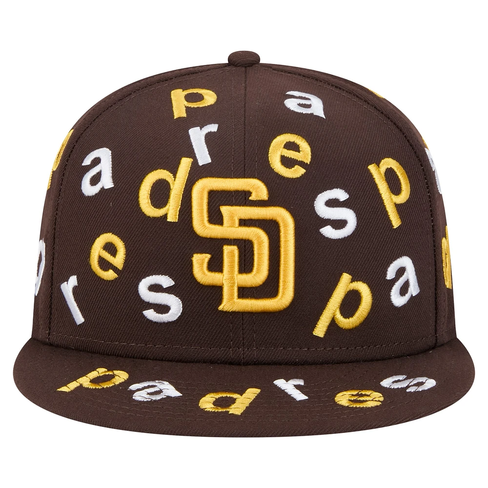 Men's New Era Brown San Diego Padres Team Confetti 59FIFTY Fitted Hat