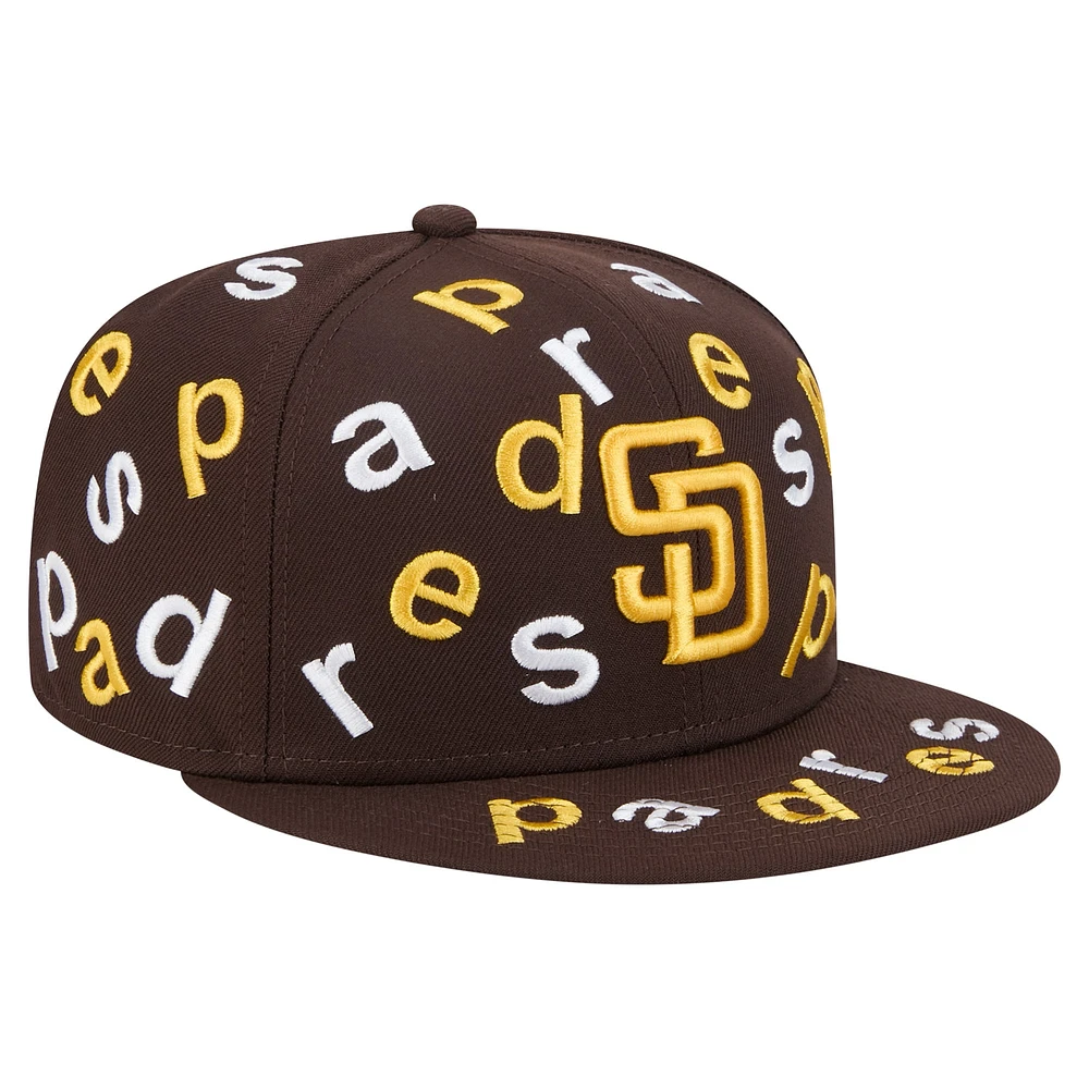 Men's New Era Brown San Diego Padres Team Confetti 59FIFTY Fitted Hat