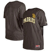 Men's New Era Brown San Diego Padres Throwback Pinstripe T-Shirt