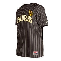 Men's New Era Brown San Diego Padres Throwback Pinstripe T-Shirt