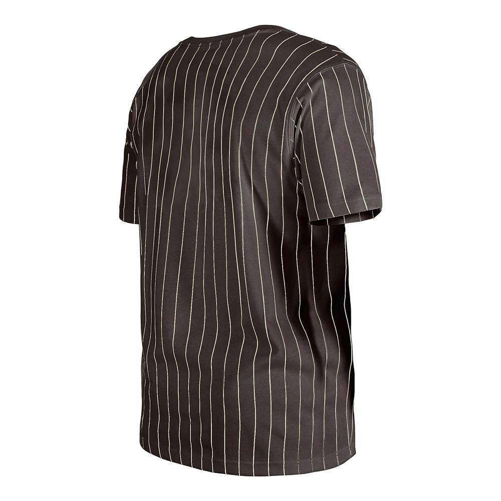 Men's New Era Brown San Diego Padres Throwback Pinstripe T-Shirt