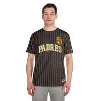 Men's New Era Brown San Diego Padres Throwback Pinstripe T-Shirt