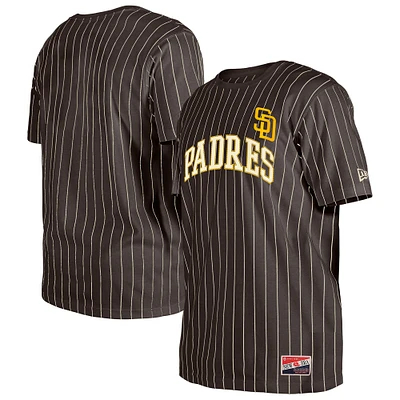 Men's New Era Brown San Diego Padres Throwback Pinstripe T-Shirt