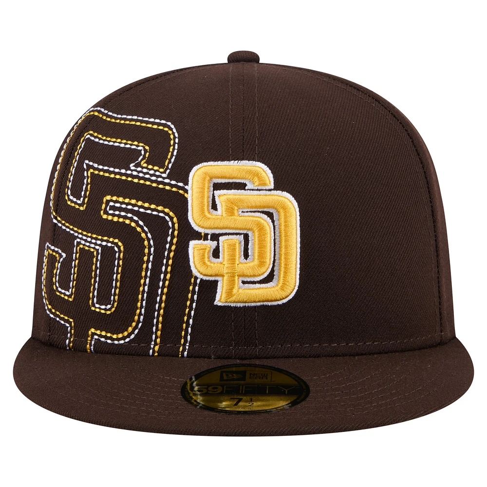 Men's New Era Brown San Diego Padres Yarn Stitch 59FIFTY Fitted Hat