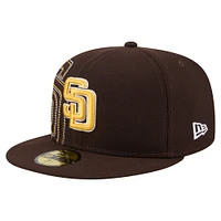 Men's New Era Brown San Diego Padres Yarn Stitch 59FIFTY Fitted Hat