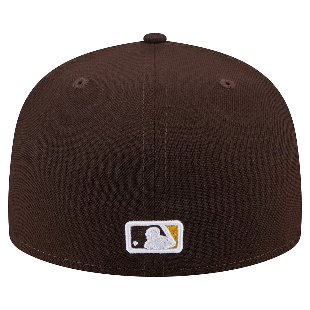 Men's New Era Brown San Diego Padres Yarn Stitch 59FIFTY Fitted Hat