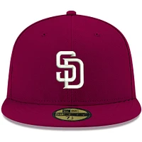 Casquette ajustée 59FIFTY Cardinal San Diego Padres blanche pour homme New Era