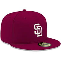 Men's New Era Cardinal San Diego Padres White Logo 59FIFTY Fitted Hat