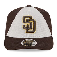 Men's New Era  Cream/Brown San Diego Padres 2025 Batting Practice 9SEVENTY Stretch-Snap Trucker Hat