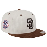 Casquette ajustée New Era 59FIFTY en velours côtelé bicolore crème/marron des Padres de San Diego pour homme