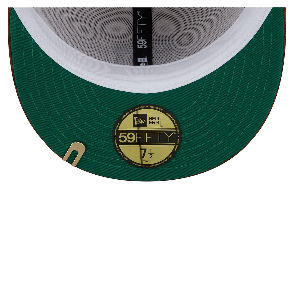 Casquette ajustée New Era 59FIFTY en velours côtelé bicolore crème/marron des Padres de San Diego pour homme
