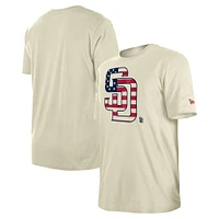 Men's New Era Cream San Diego Padres Americana Flag Fill T-Shirt