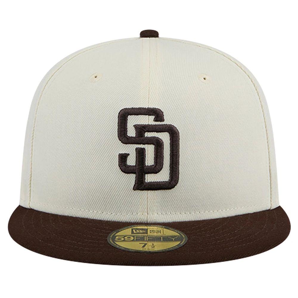 Casquette ajustée Chrome 59FIFTY pour homme New Era couleur crème San Diego Padres