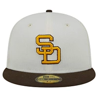 Men's New Era Cream San Diego Padres Cooperstown Collection Chrome 59FIFTY Fitted Hat