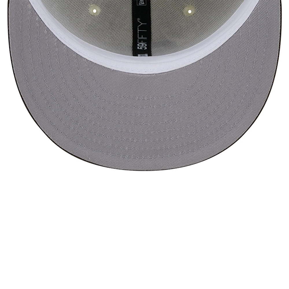 Men's New Era Cream San Diego Padres Cooperstown Collection Chrome 59FIFTY Fitted Hat