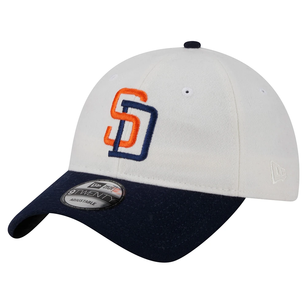 Casquette réglable 9TWENTY avec bracelet en cuir crème des San Diego Padres New Era pour hommes