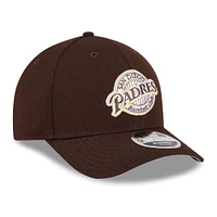 Men's New Era Dark Brown San Diego Padres 2025 MLB Clubhouse 9FORTY Adjustable Hat