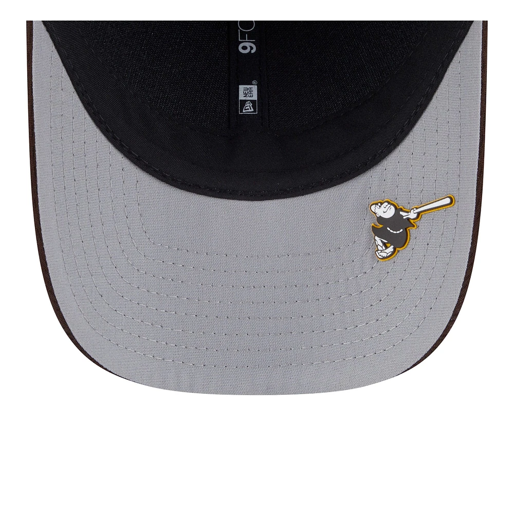 Men's New Era Dark Brown San Diego Padres 2025 MLB Clubhouse 9FORTY Adjustable Hat