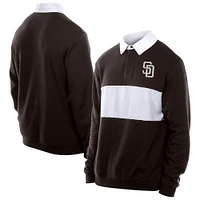 Polo de rugby à blocs couleurs pour homme New Era, marron foncé, San Diego Padres Throwback Prep