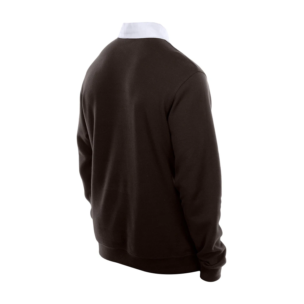 Polo de rugby à blocs couleurs pour homme New Era, marron foncé, San Diego Padres Throwback Prep