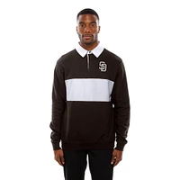 Polo de rugby à blocs couleurs pour homme New Era, marron foncé, San Diego Padres Throwback Prep
