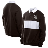 Polo de rugby à blocs couleurs pour homme New Era, marron foncé, San Diego Padres Throwback Prep