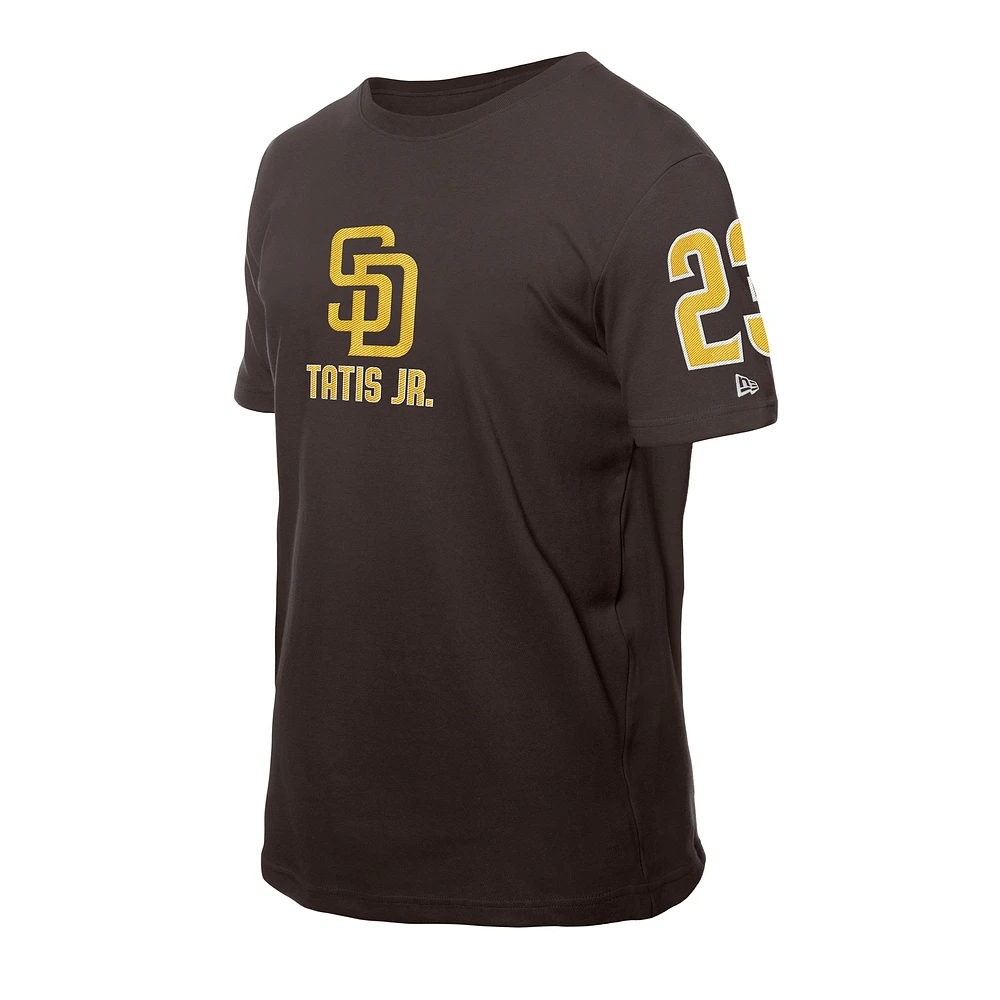 Men's New Era Fernando Tatis Jr. Brown San Diego Padres Design Lab Name & Number T-Shirt