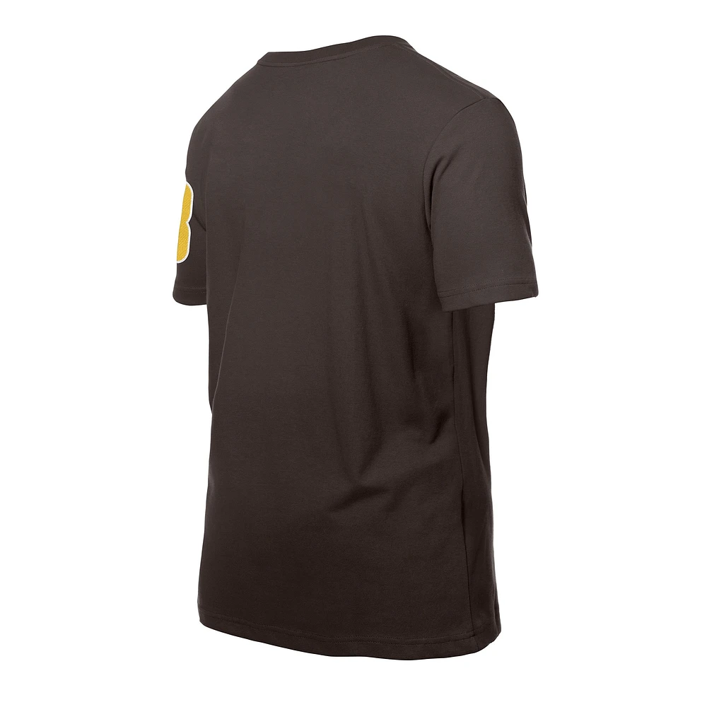 Men's New Era Fernando Tatis Jr. Brown San Diego Padres Design Lab Name & Number T-Shirt