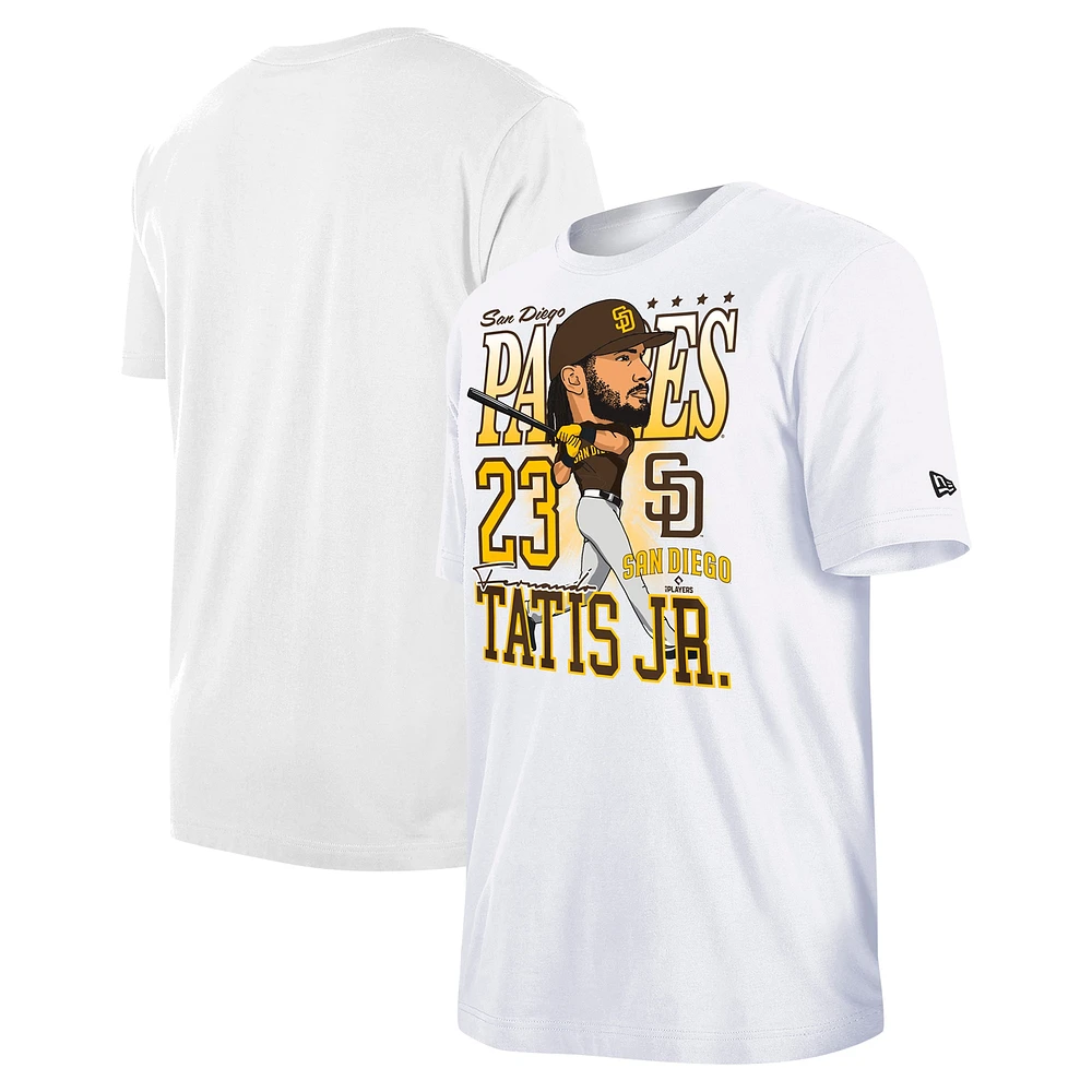 T-shirt blanc avec caricature des Padres de San Diego New Era Fernando Tatis Jr. pour hommes