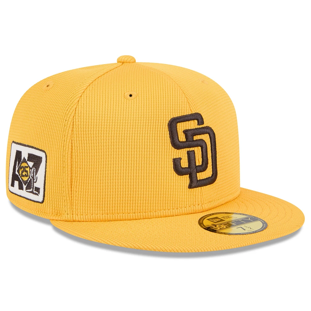Men's New Era  Gold San Diego Padres 2025 Spring Training 59FIFTY Fitted Hat