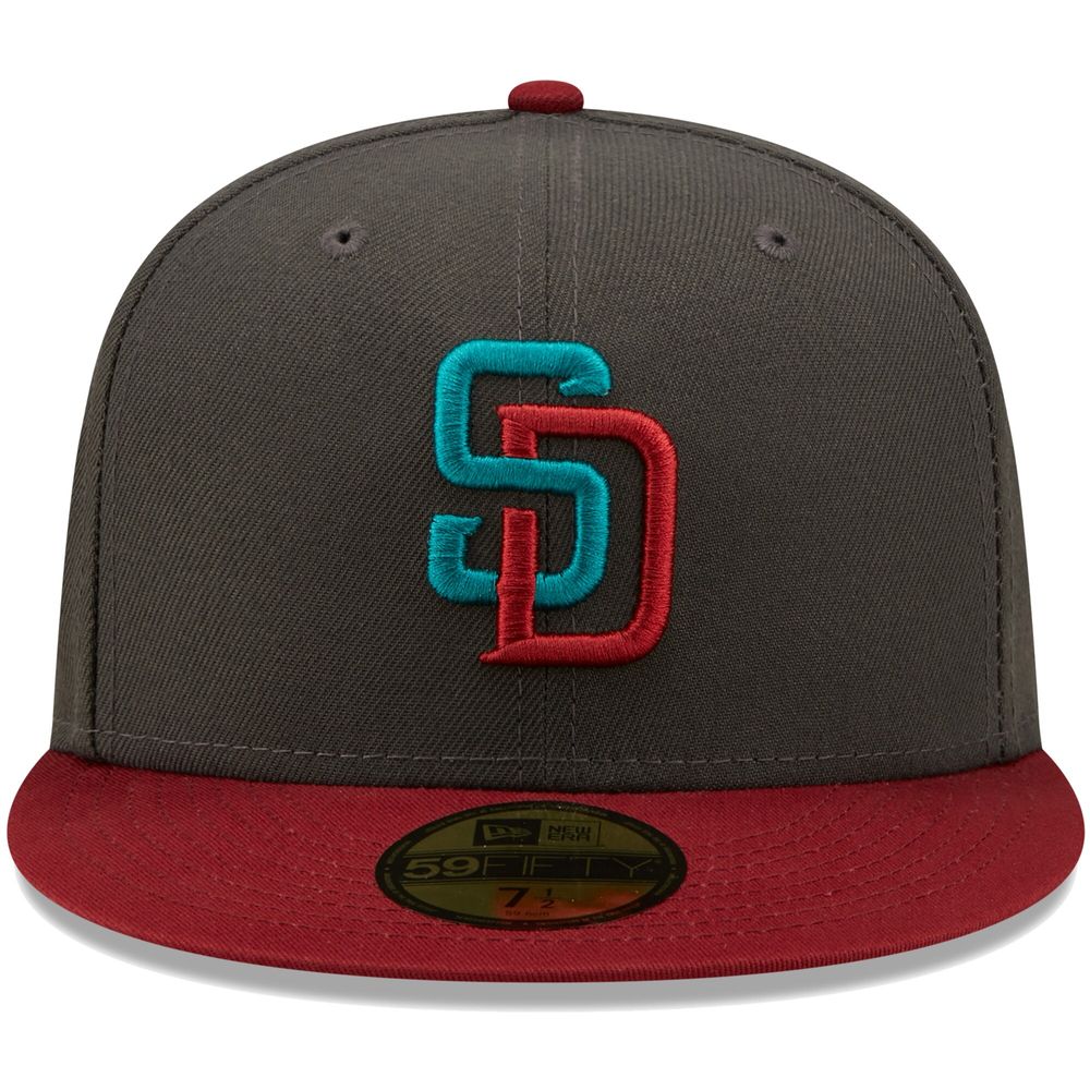 New Era 59FIFTY San Diego Padres Fitted Hat Graphite Black Red