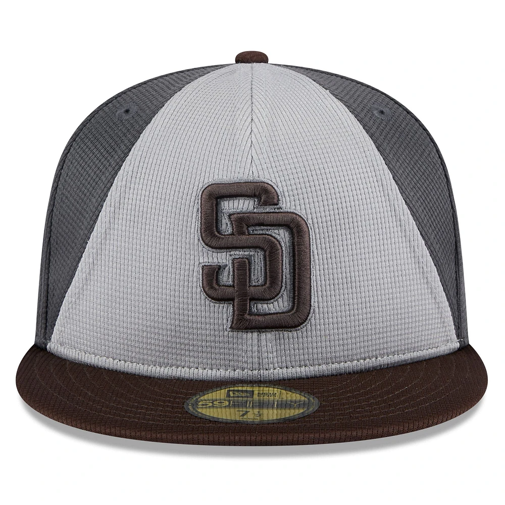 Men's New Era  Gray/Brown San Diego Padres 2025 Batting Practice 59FIFTY Fitted Hat