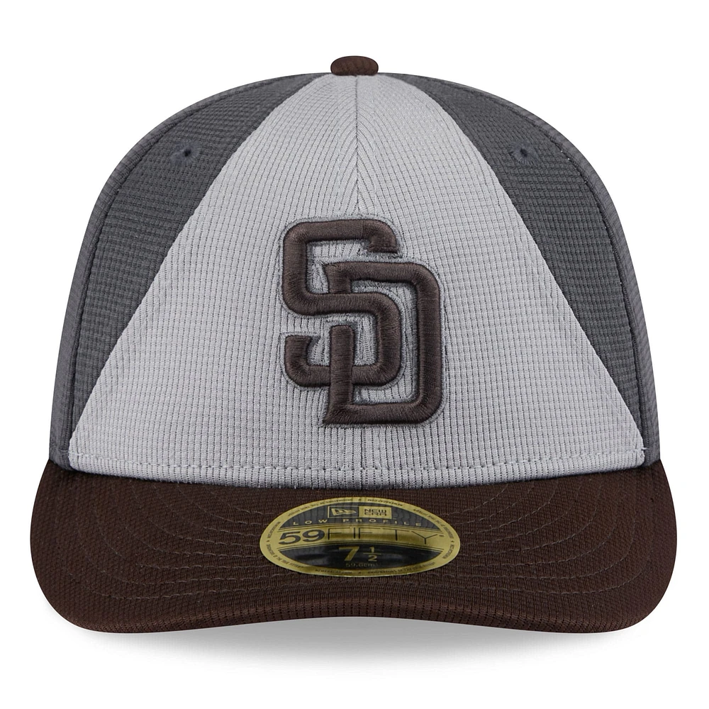 Men's New Era  Gray/Brown San Diego Padres 2025 Batting Practice Low Profile 59FIFTY Fitted Hat