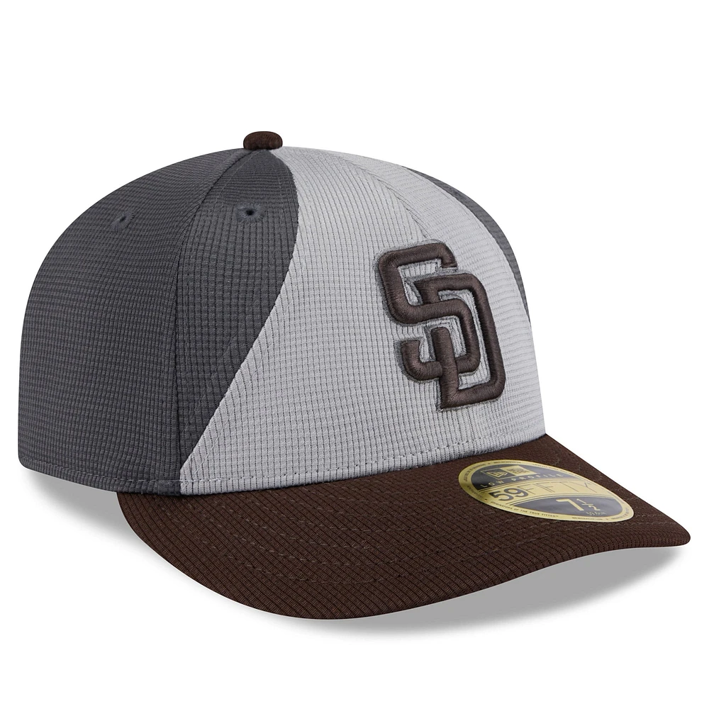 Men's New Era  Gray/Brown San Diego Padres 2025 Batting Practice Low Profile 59FIFTY Fitted Hat