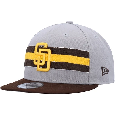 Casquette Snapback 9FIFTY San Diego Padres Band New Era grise/marron pour homme