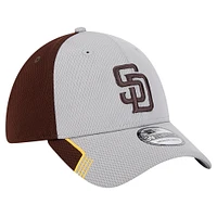 Men's New Era Gray/Brown San Diego Padres Visor Trim 39THIRTY Flex Hat