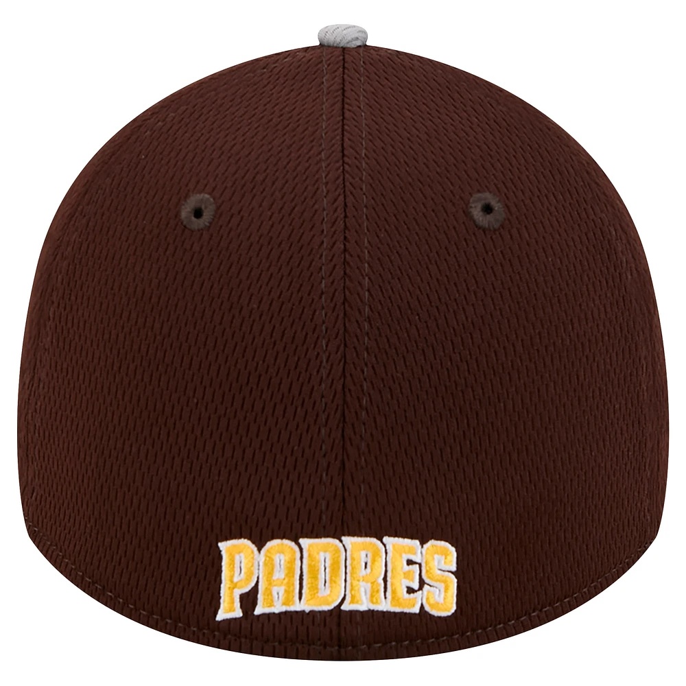 Men's New Era Gray/Brown San Diego Padres Visor Trim 39THIRTY Flex Hat