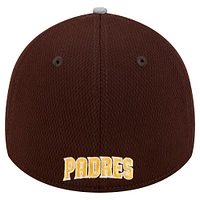 Men's New Era Gray/Brown San Diego Padres Visor Trim 39THIRTY Flex Hat