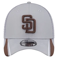 Men's New Era  Gray San Diego Padres Linear 39THIRTY Flex-Fit Hat