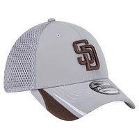 Men's New Era  Gray San Diego Padres Linear 39THIRTY Flex-Fit Hat