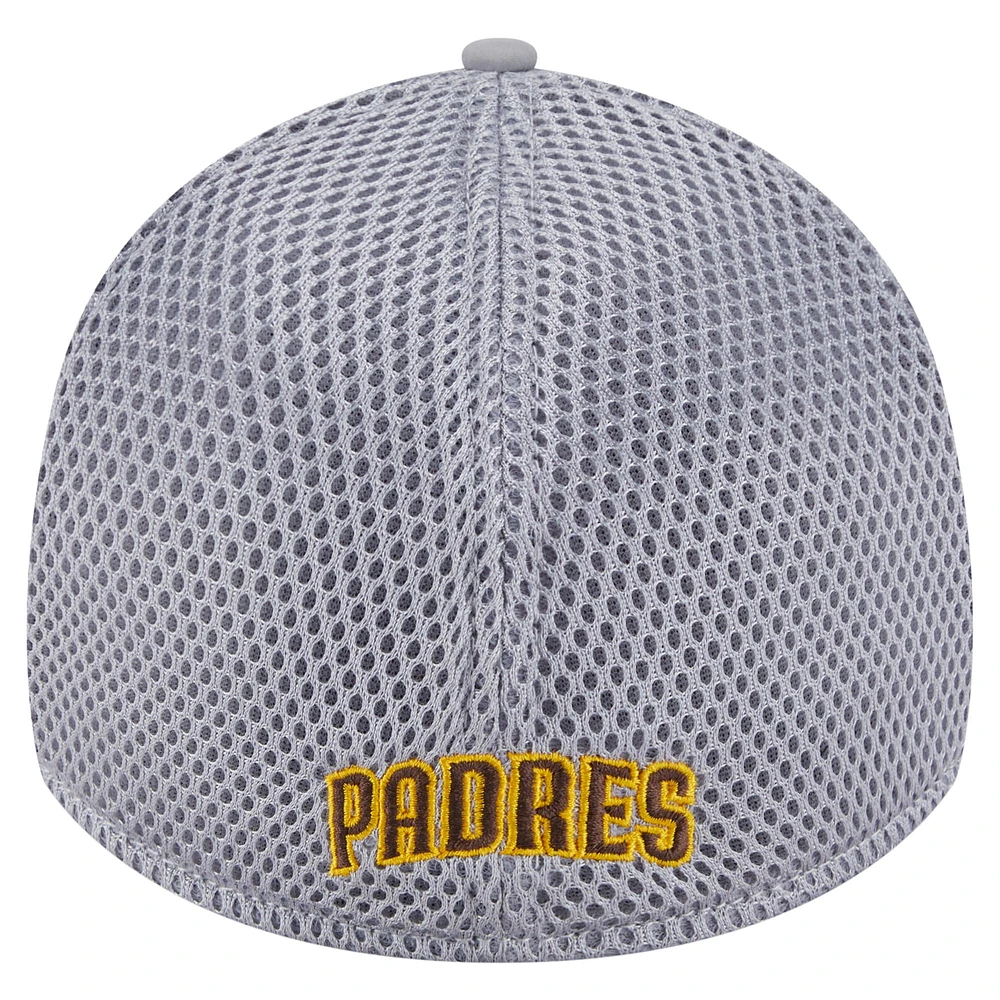Men's New Era  Gray San Diego Padres Linear 39THIRTY Flex-Fit Hat