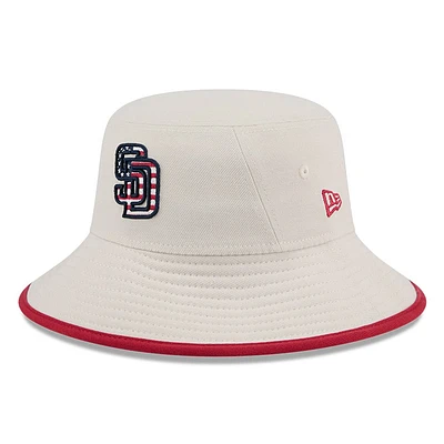 Men's New Era  Khaki San Diego Padres 2024 Fourth of July Bucket Hat