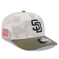 Men's New Era Light Beige/Olive San Diego Padres 2025 Armed Forces Day 9SEVENTY Stretch-Snap Hat