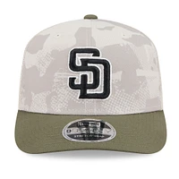 Men's New Era Light Beige/Olive San Diego Padres 2025 Armed Forces Day 9SEVENTY Stretch-Snap Hat