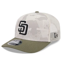 Men's New Era Light Beige/Olive San Diego Padres 2025 Armed Forces Day 9SEVENTY Stretch-Snap Hat