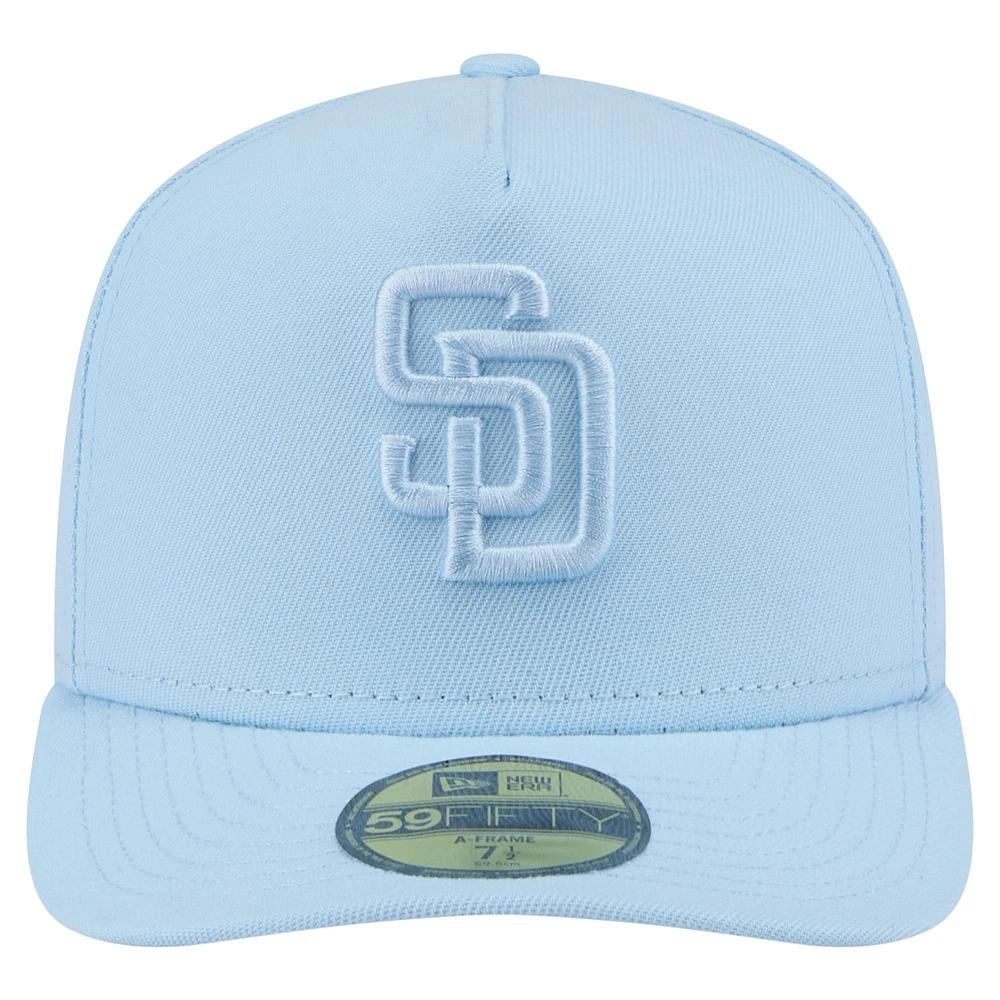 Men's New Era  Light Blue San Diego Padres Color Pack A-Frame 59FIFTY Fitted Hat