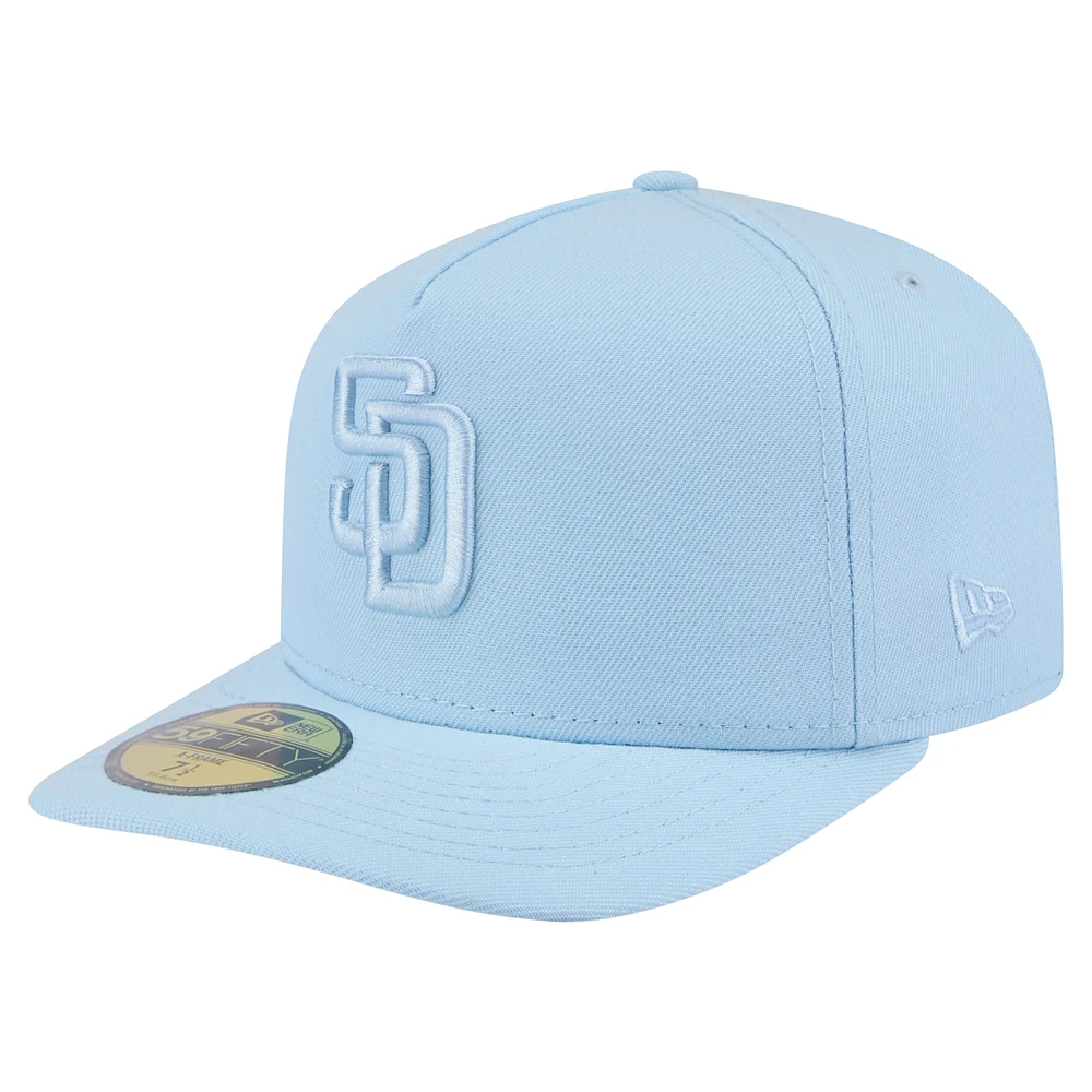 Men's New Era Light Blue San Diego Padres Color Pack A-Frame 59FIFTY Fitted Hat