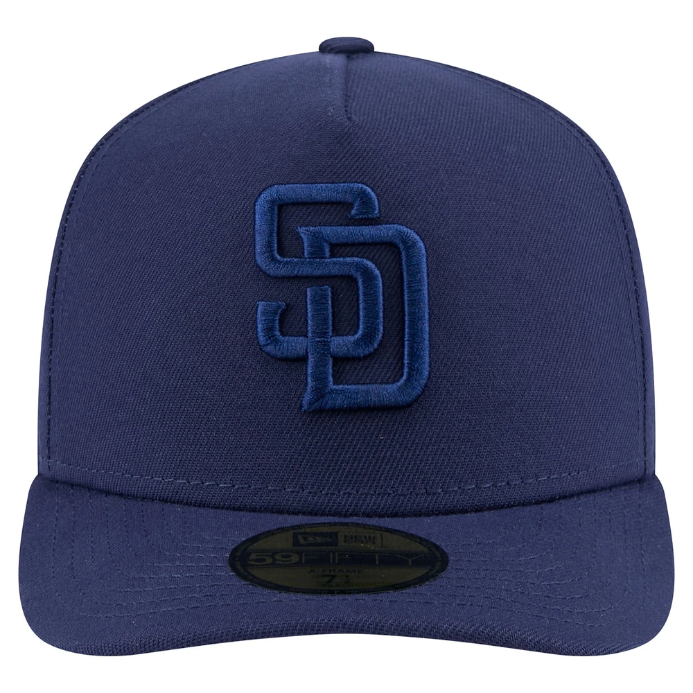 Men's New Era Navy San Diego Padres Color Pack A-Frame 59FIFTY Fitted Hat