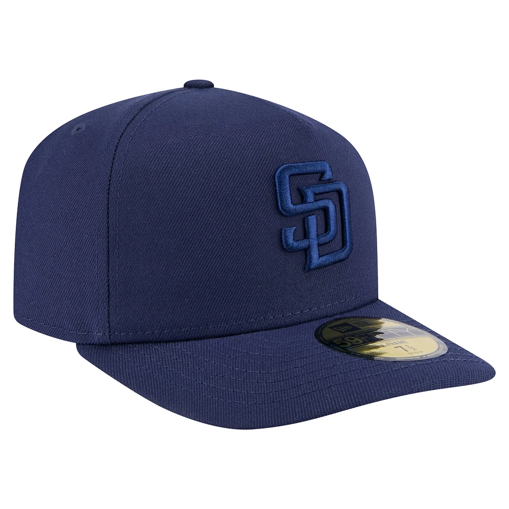 Men's New Era Navy San Diego Padres Color Pack A-Frame 59FIFTY Fitted Hat